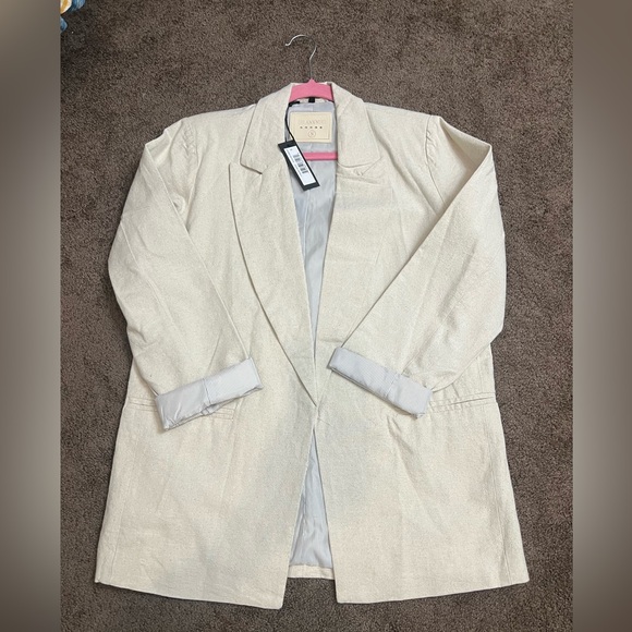 NWT BLANK NYC Bleached Blazer w/Contrast Sleeve, SMALL - Picture 9 of 10